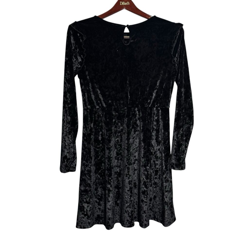 MOSSIMO Women's Black Crushed Velvet Gothic Dress Size Large Witchy Vampire